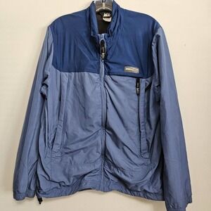 Rei Womens Blue Outdoor Full Zip Soft Shell Lined Lt Wt Jacket L Zip Pockets